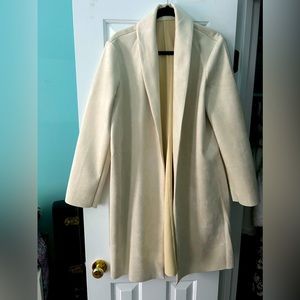Cream faux suede Tahari coat size L